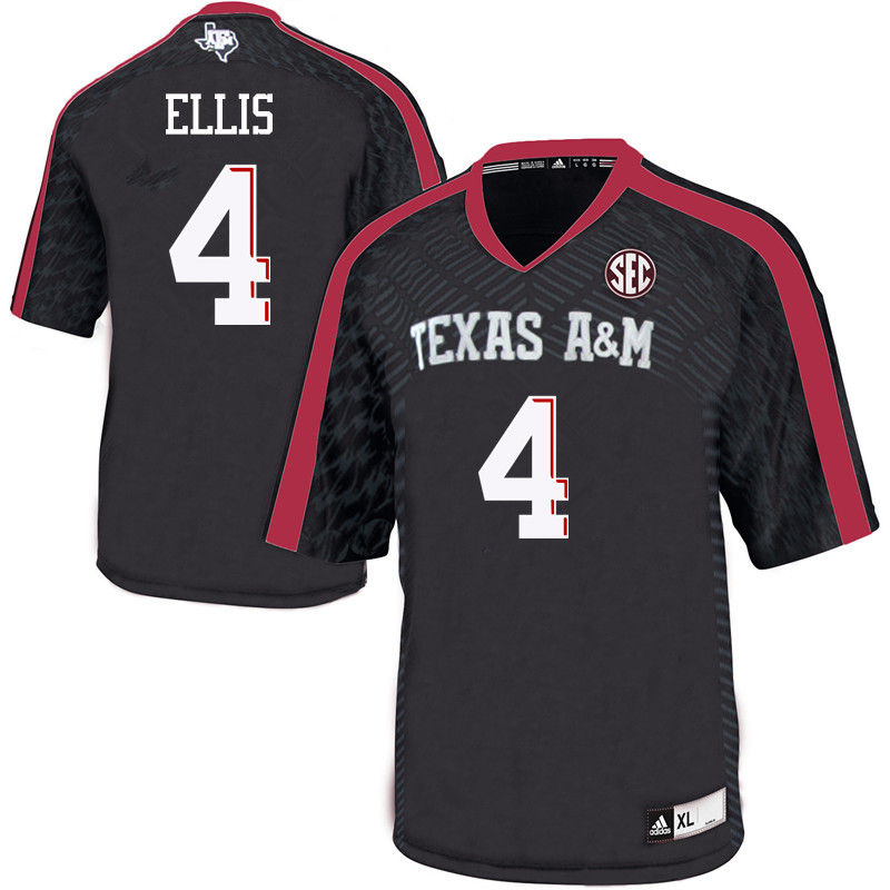 Men #4 Noel Ellis Texas A&M Aggies College Football Jerseys-Black - Click Image to Close